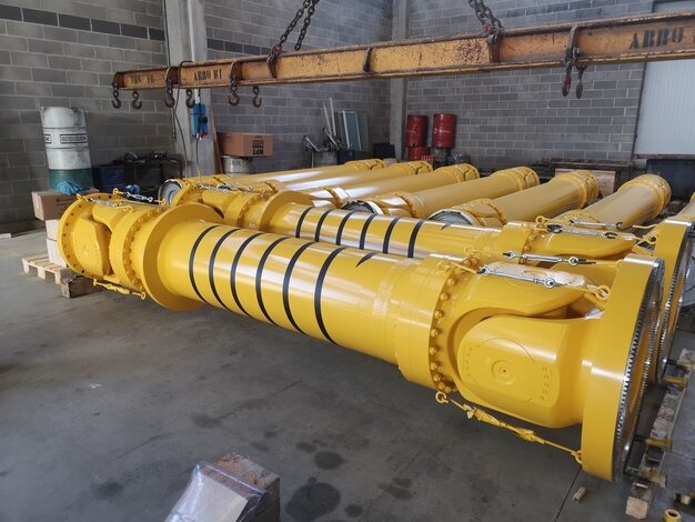 EPR warehouse with rows of yellow shafts